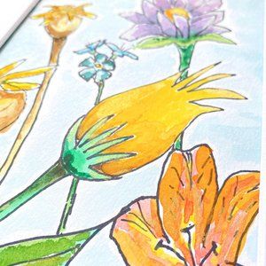 Original Art “Sparkle Flowers 1” Handmade Artwork by Tristina Dietz Elmes Decor